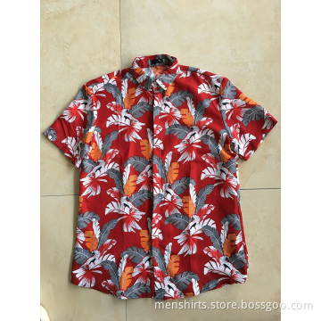 men hawaiian beach shirts printing